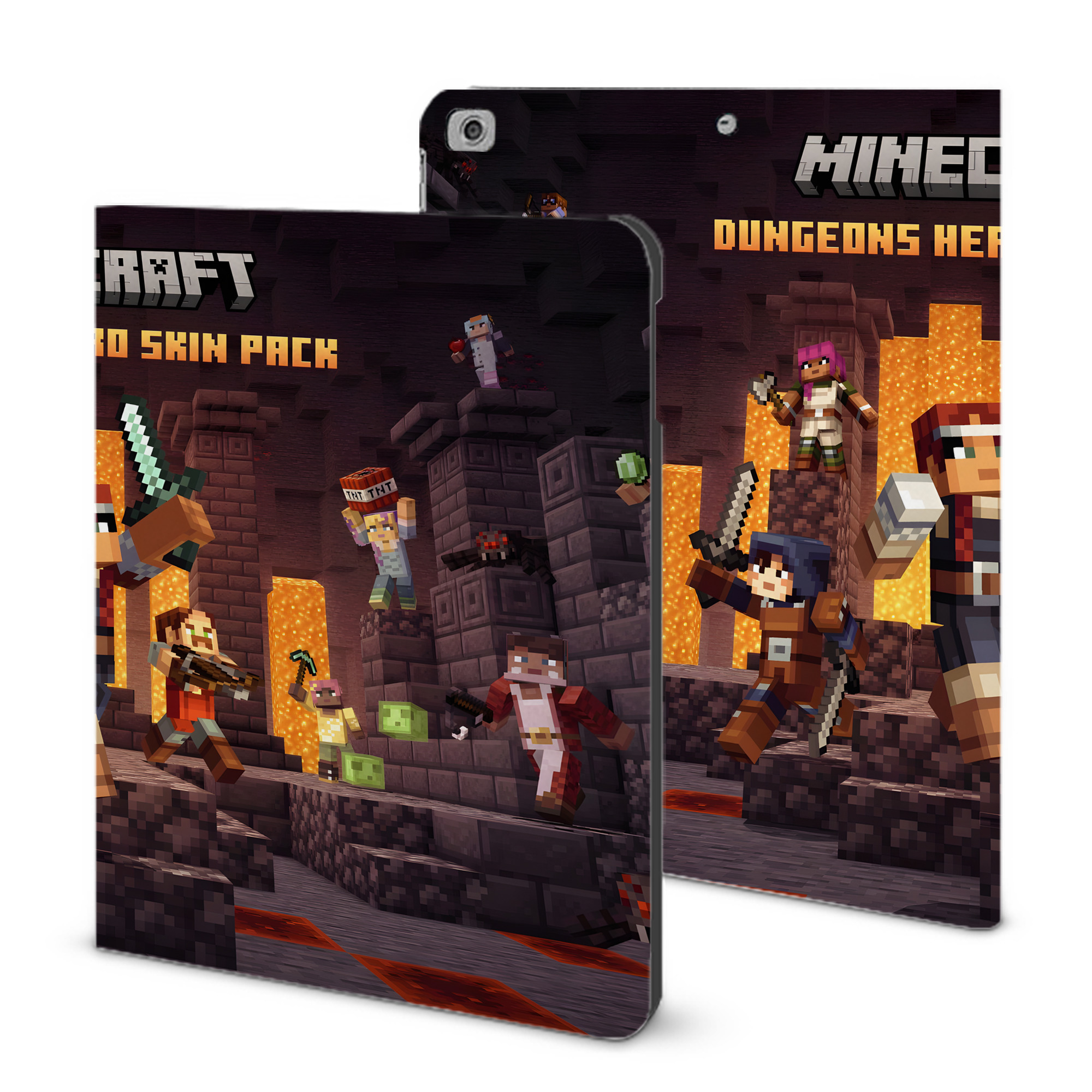 （画像用） マインクラフト ブロックの世界 Minecraft MC Block world IPad ケース ブック型 PUレザー TPU 耐衝撃 軽量 薄型 ペン収納なし 全面保護 IPad 各モデル対応